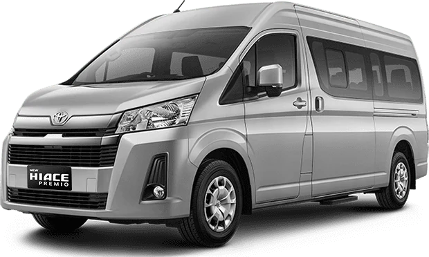 Promo Hiace – Toyota Hiace warna Silver Metallic tampak depan, harga OTR Samarinda mulai Rp 642.805.000