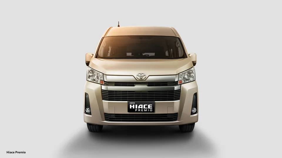 Detail eksterior Toyota Hiace (Front View (Hiace Premio)) untuk pembeli di Samarinda (spek hiace)