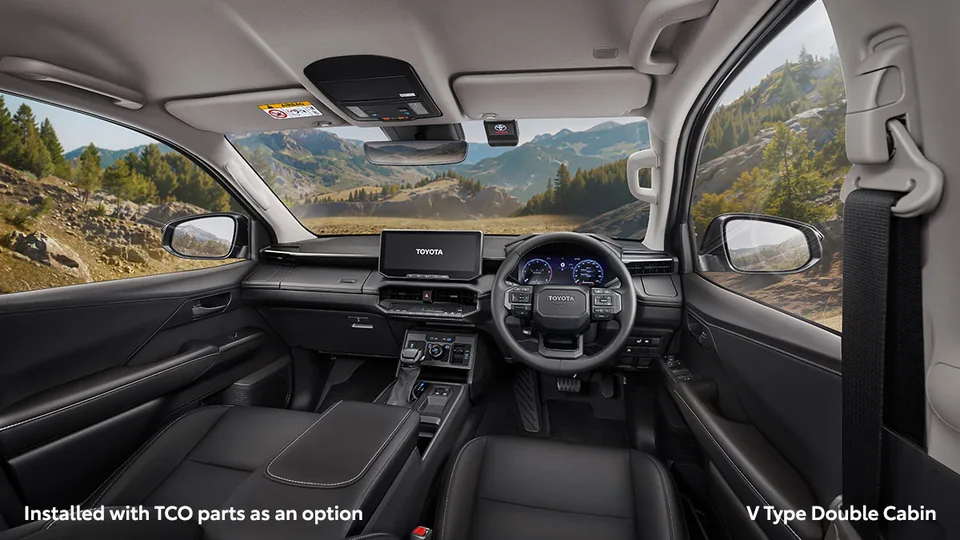 Advanced Interior di dalam Toyota Hilux, ditampilkan untuk calon pembeli di Samarinda (daftar harga toyota hilux single cabin 4x4)