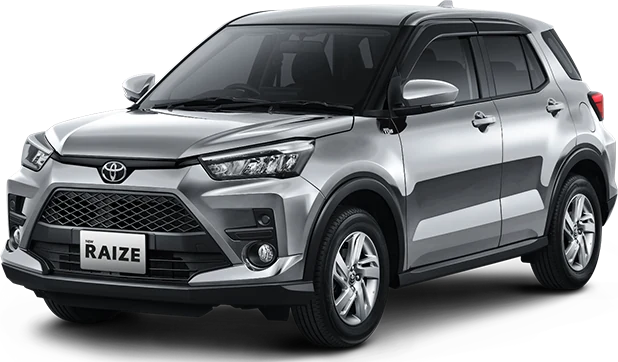Foto Toyota Raize Silver Metallic untuk membandingkan pilihan warna sebelum membeli di Samarinda (promo raize)