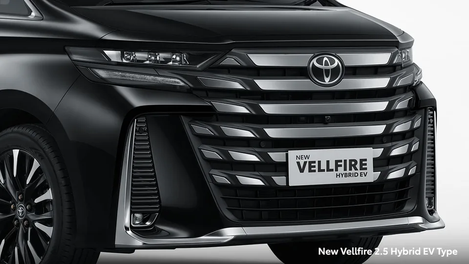 Detail eksterior Toyota Vellfire (The More Elegant Front Grille) untuk pembeli di Samarinda (spek vellfire)