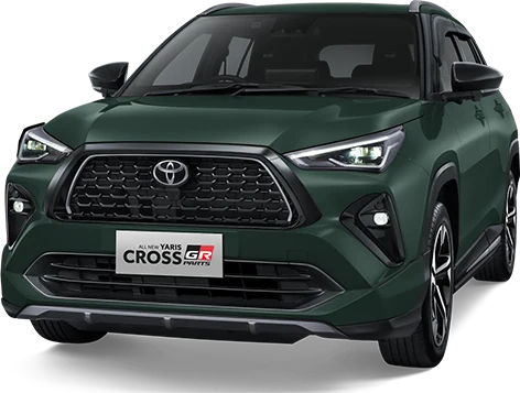 Toyota Yaris Cross Greenish Greenmetal M.M (Spot Order*): tampilan unit resmi, OTR Samarinda mulai Rp 412.470.000 (spek yaris cross)