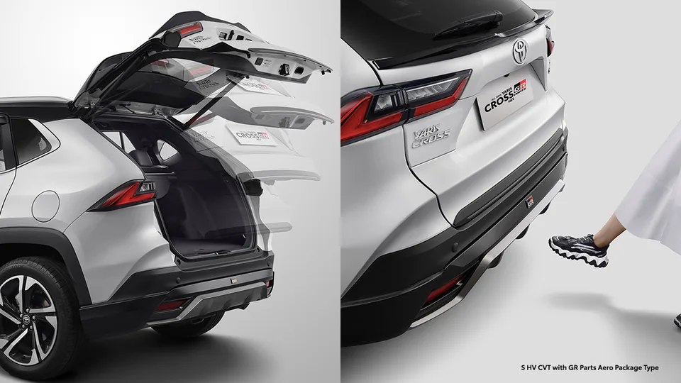 Detail eksterior Toyota Yaris Cross (Seamless Electric Power Back Door with Kick Sensor) untuk pembeli di Samarinda (dp dan cicilan yaris cross)